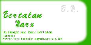 bertalan marx business card